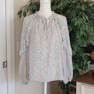 FINAL SALE: LIKE NEW! Zac & Rachel Lightweight Floral Peasant Blouse Medium